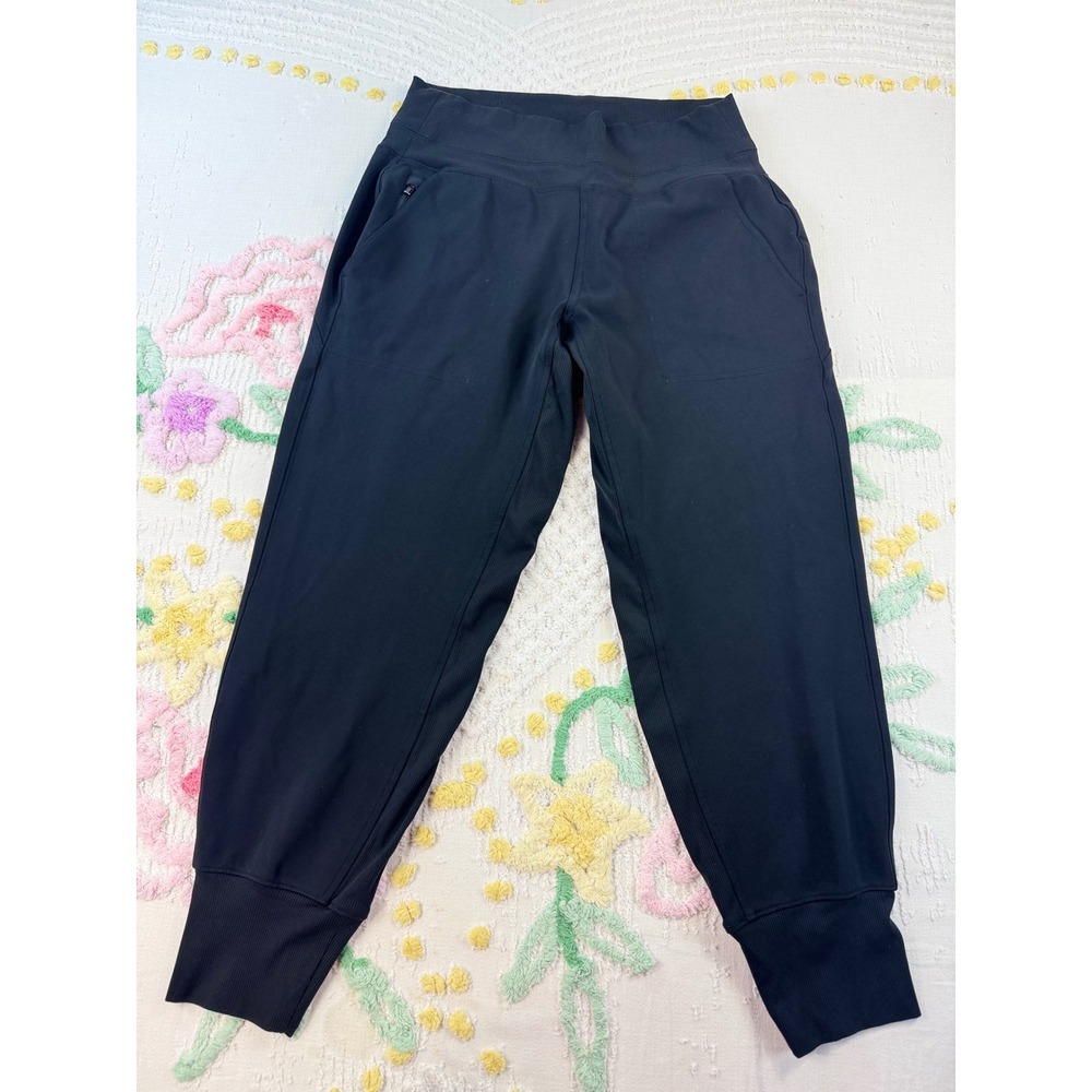 Athleta Black Joggers Pants Womens M P High‎ Waisted Zipper Pockets